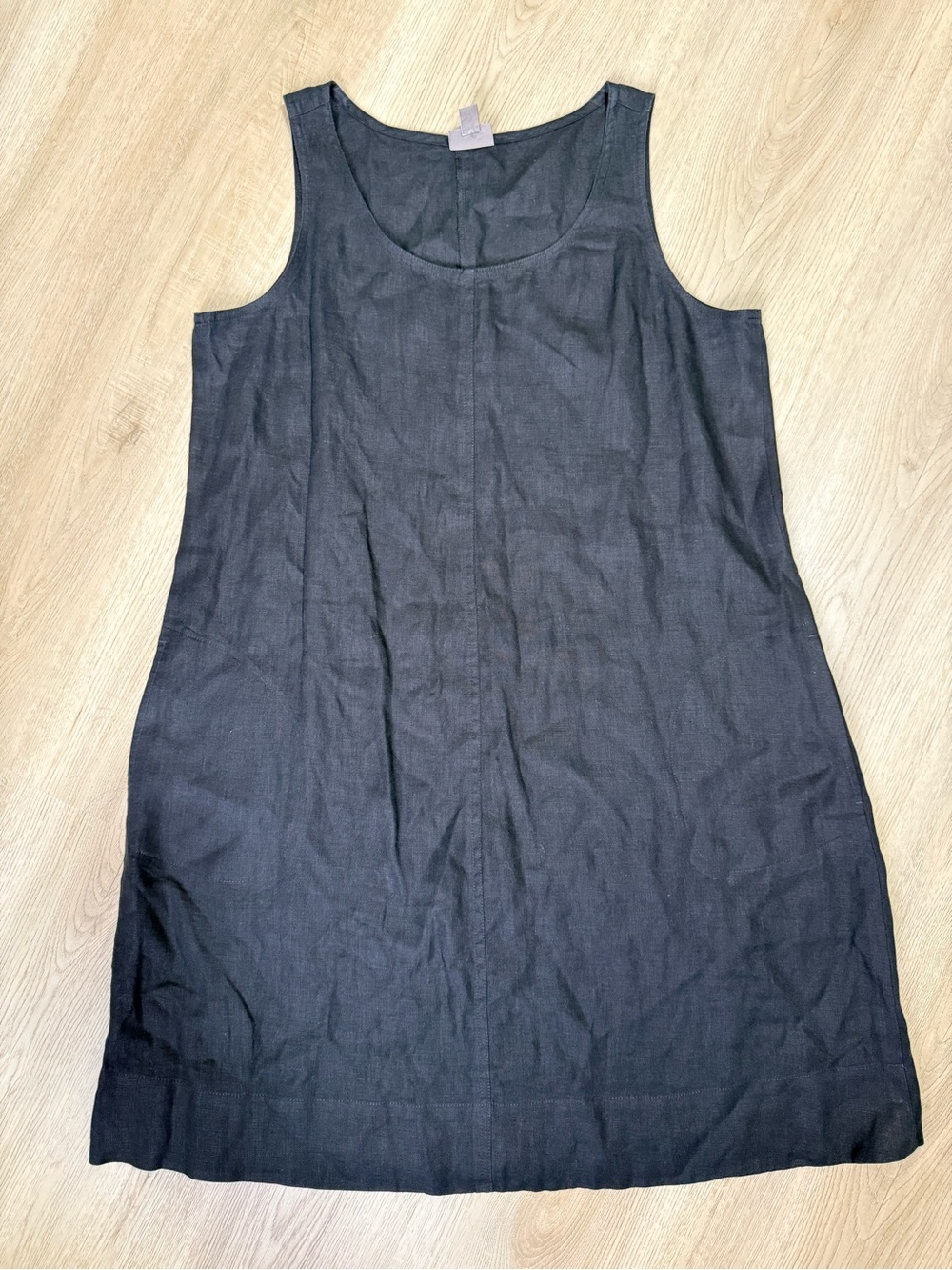 J.Jill Linen Black Shift Sleevless Dress Size Medium